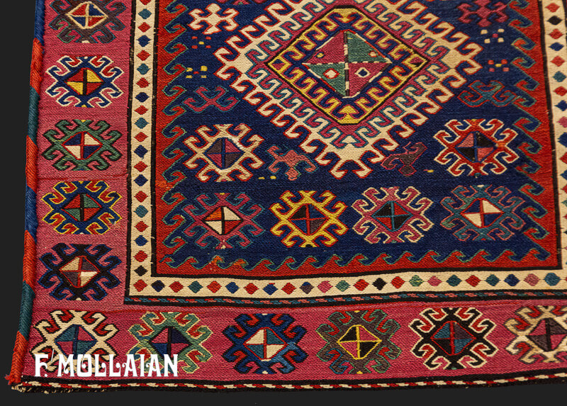 گلیم/فرش کوچک (خورجین) آنتیک شاهسون، شمال غرب ایران کد:۶۱۴۹۰۸۱۲
